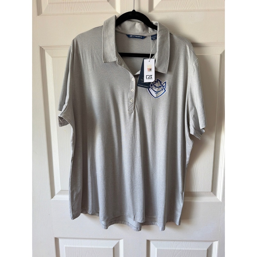 Cutter & Buck NWT Polo Shirt Mens XXXL Gray SLU Billikens Golf Basketball